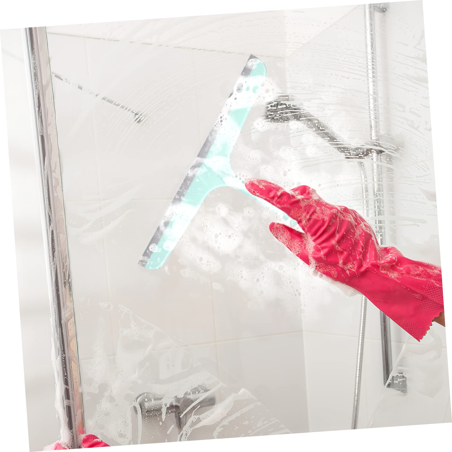 SHERCHPRY Rasquetas para Ducha con Gancho Limpiacristales Multiusos para Mamparas Y Puertas De Vidrio Diseño Ergonómico Y Colgador Práctico para Baño Y Coche 4 Piezas X 5