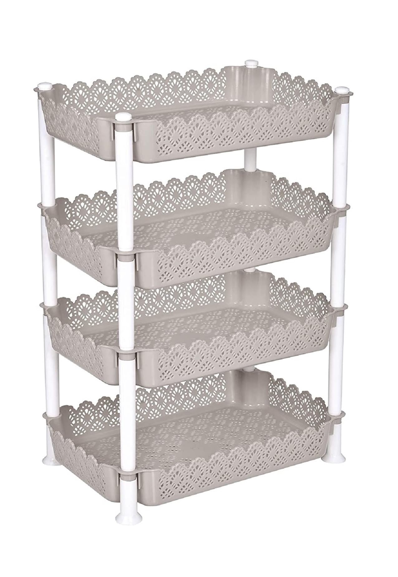 ARISTO Plastic Storage Rack 4 Shelfs, Grey (1 Piece), Medium (VR10932), (40.5 x 26.5 x 61 Cm)-image-48