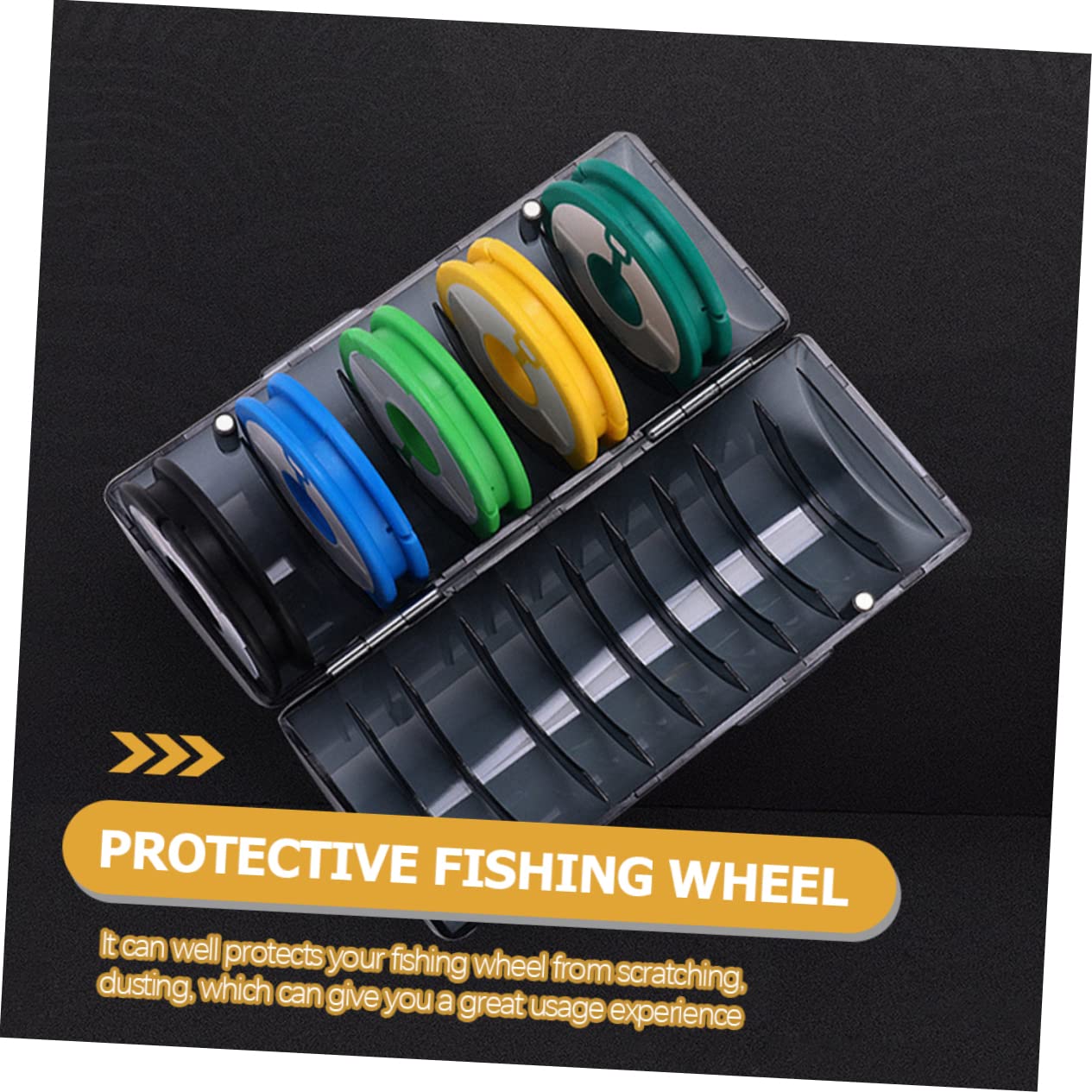 Yardwe Fishing Line Holder Lightweight Fishing Line Winding Tool Durable and for and Transport of Rainbow Design Random Color