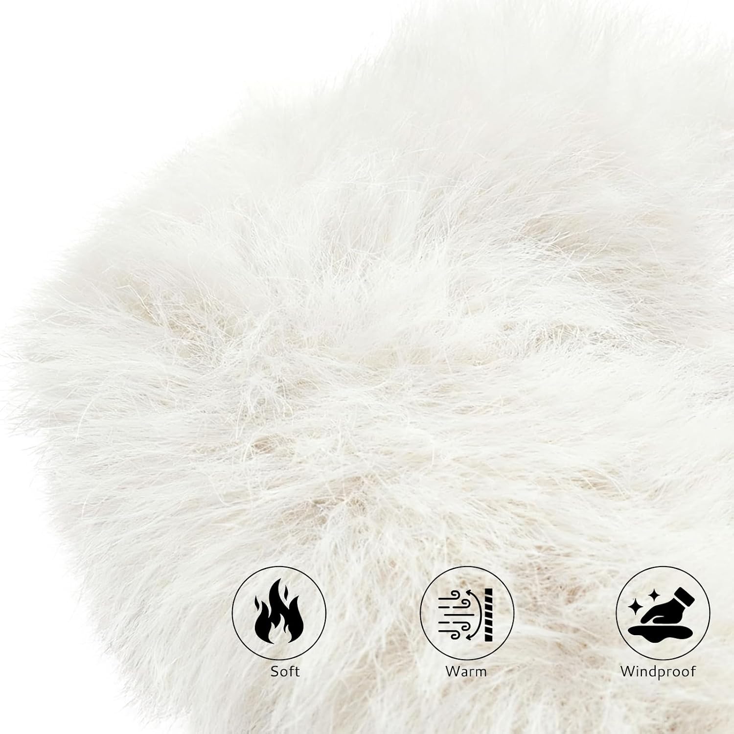 Gvhntk Women's Fuzzy Wide Brim Faux Fur Bucket Hat Winter Plush Fuzzy Warm Hat Furry Fisherman Cap for Men Casual Skiing White