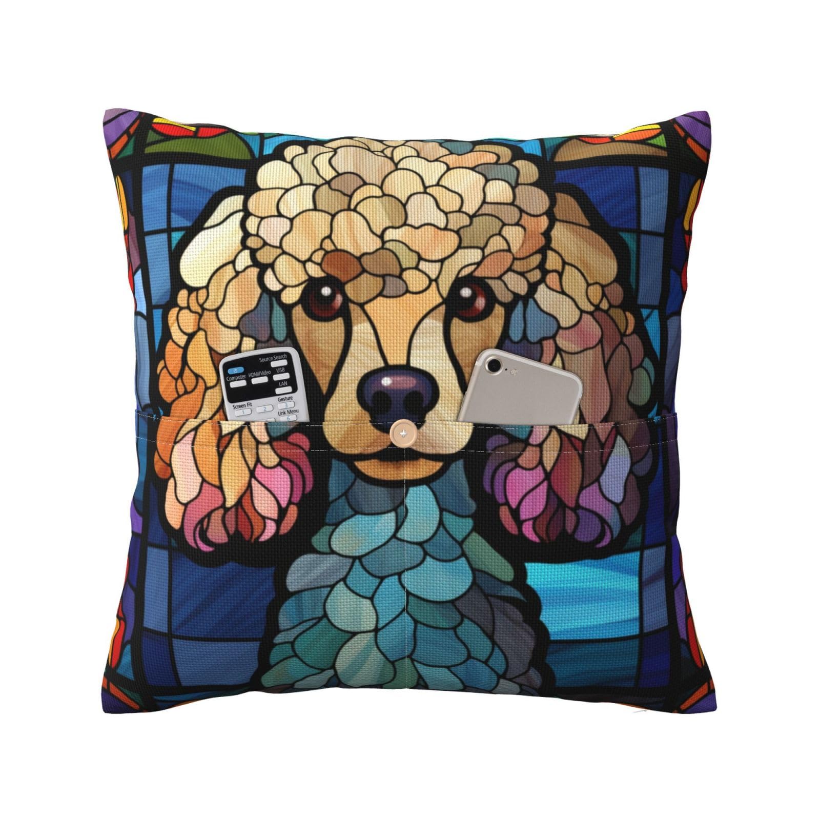 TOMASLINKPoodle Dog Throw Pillow Covers for Couch,Throw Pillow Decorative Case for Living Room Sofa,Standard Size Squared Couch Cushion Pillowcase Covers Gifts for Dog Lovers Owner Home Decor