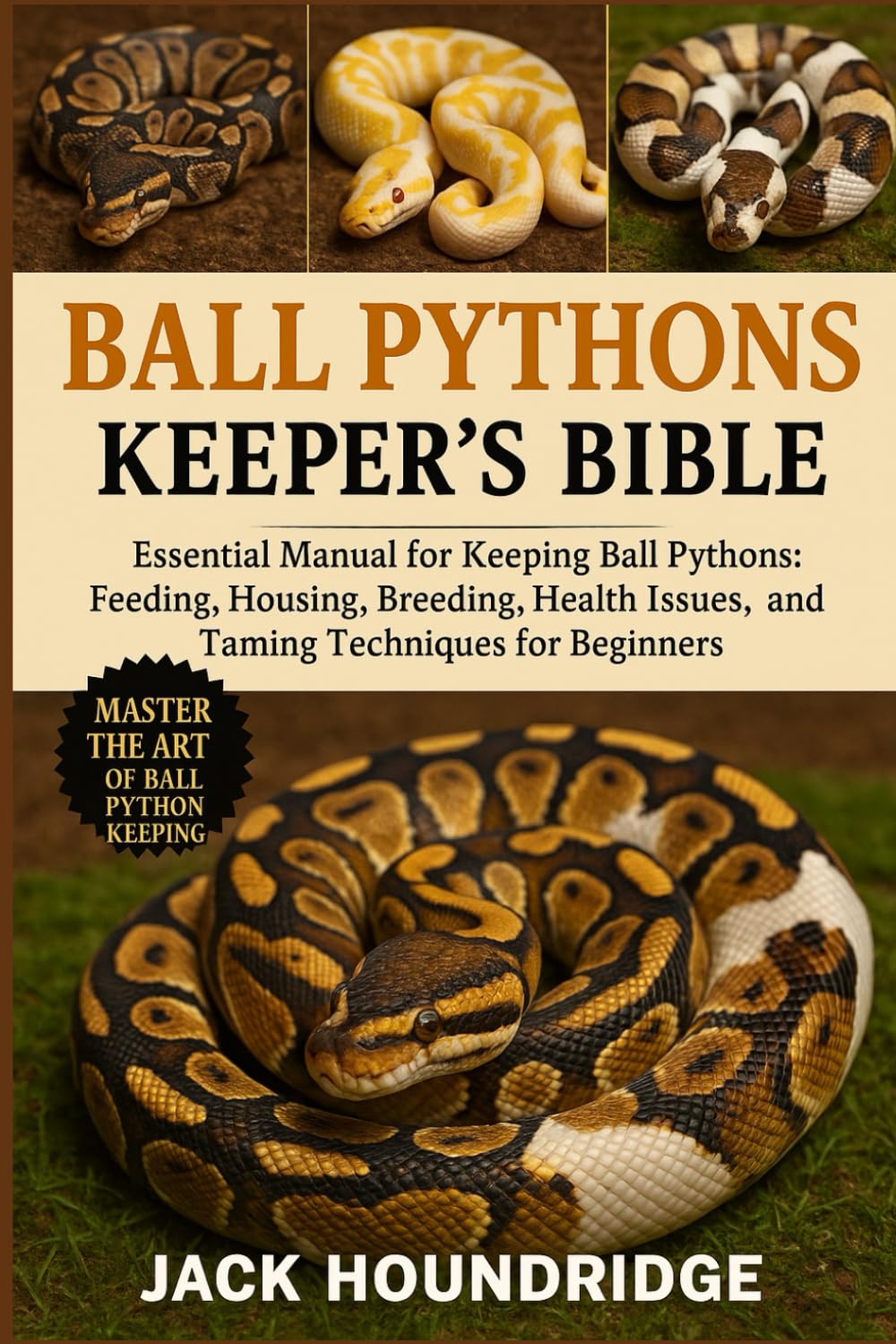 BALL PYTHONS KEEPER’S BIBLE: Essential Manual for Keeping Ball Pythons: Feeding, Housing, Breeding, Health Issues, and Taming Techniques for Beginners
