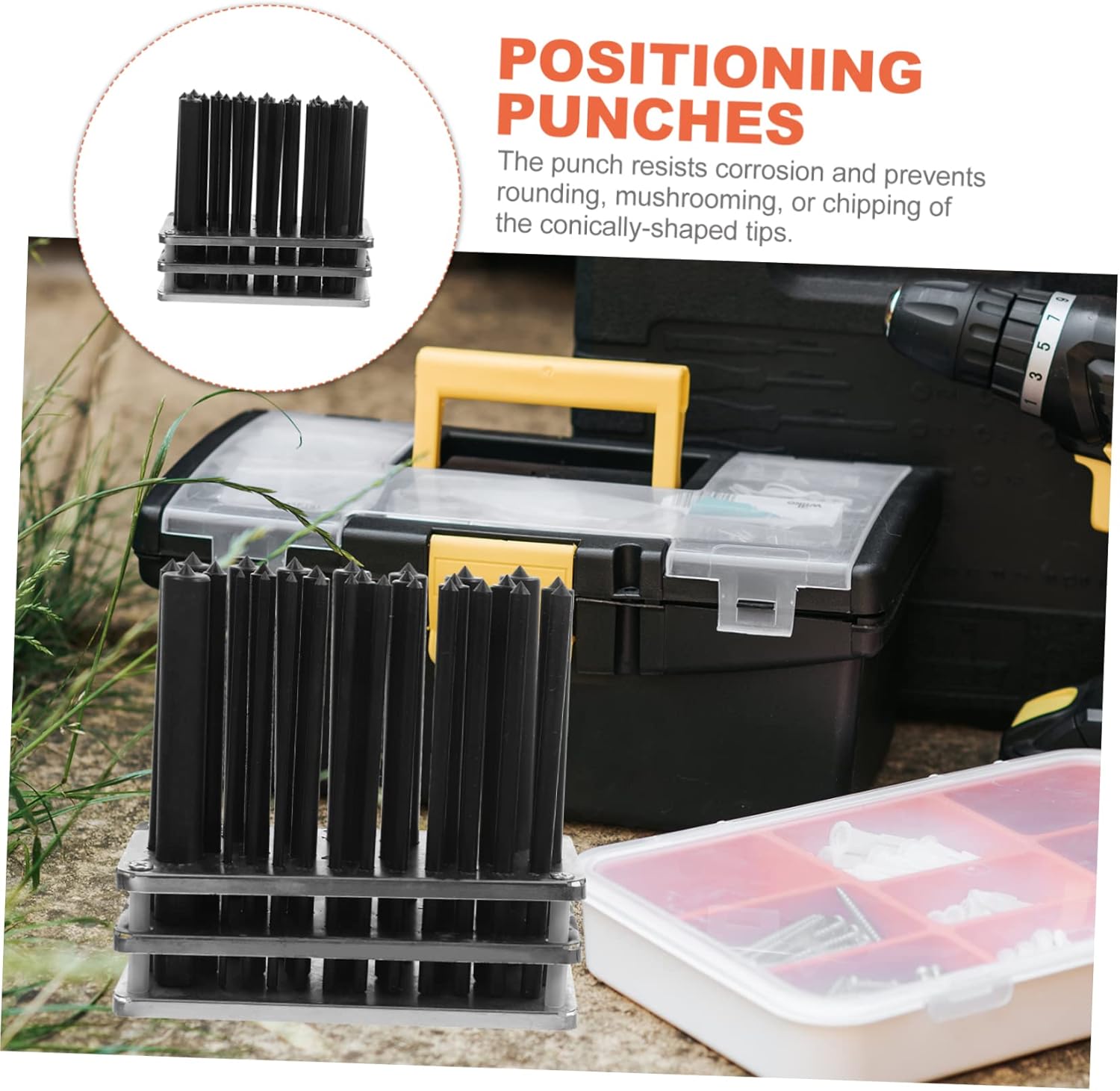 28-Piece Cylindrical Punch Set with Non-Slip Base for Woodworking and Maintenance Tools Precision Transfer Punches for DIY Projects and Mechanical Repairs