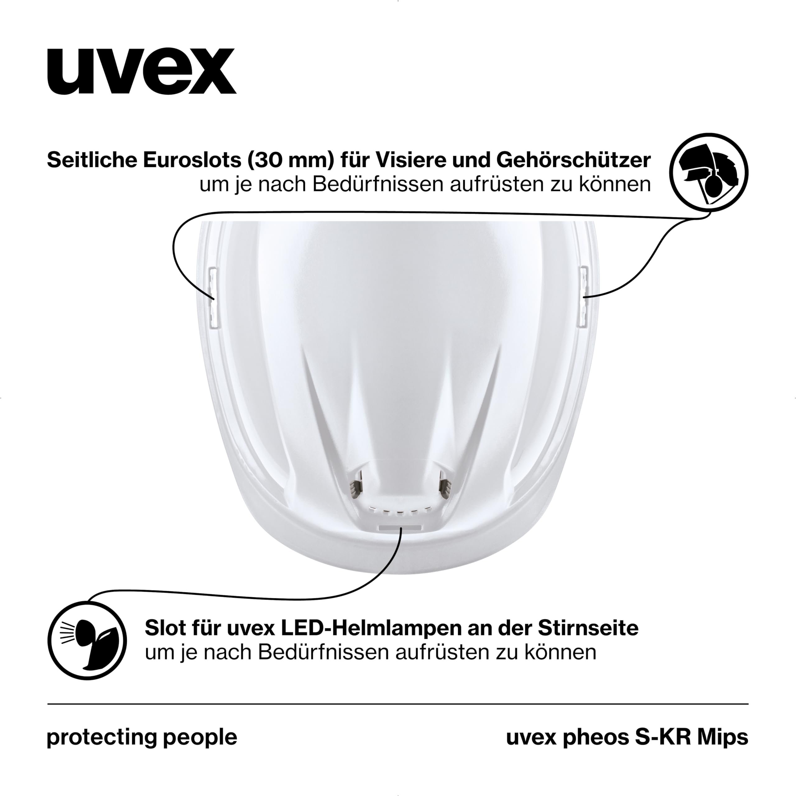 uvex Pheos S-KR MIPS - Casco di protezione industriale, tecnologia MIPS, regolazione continua della larghezza e ventilazione, taglia unica, 52-61 cm