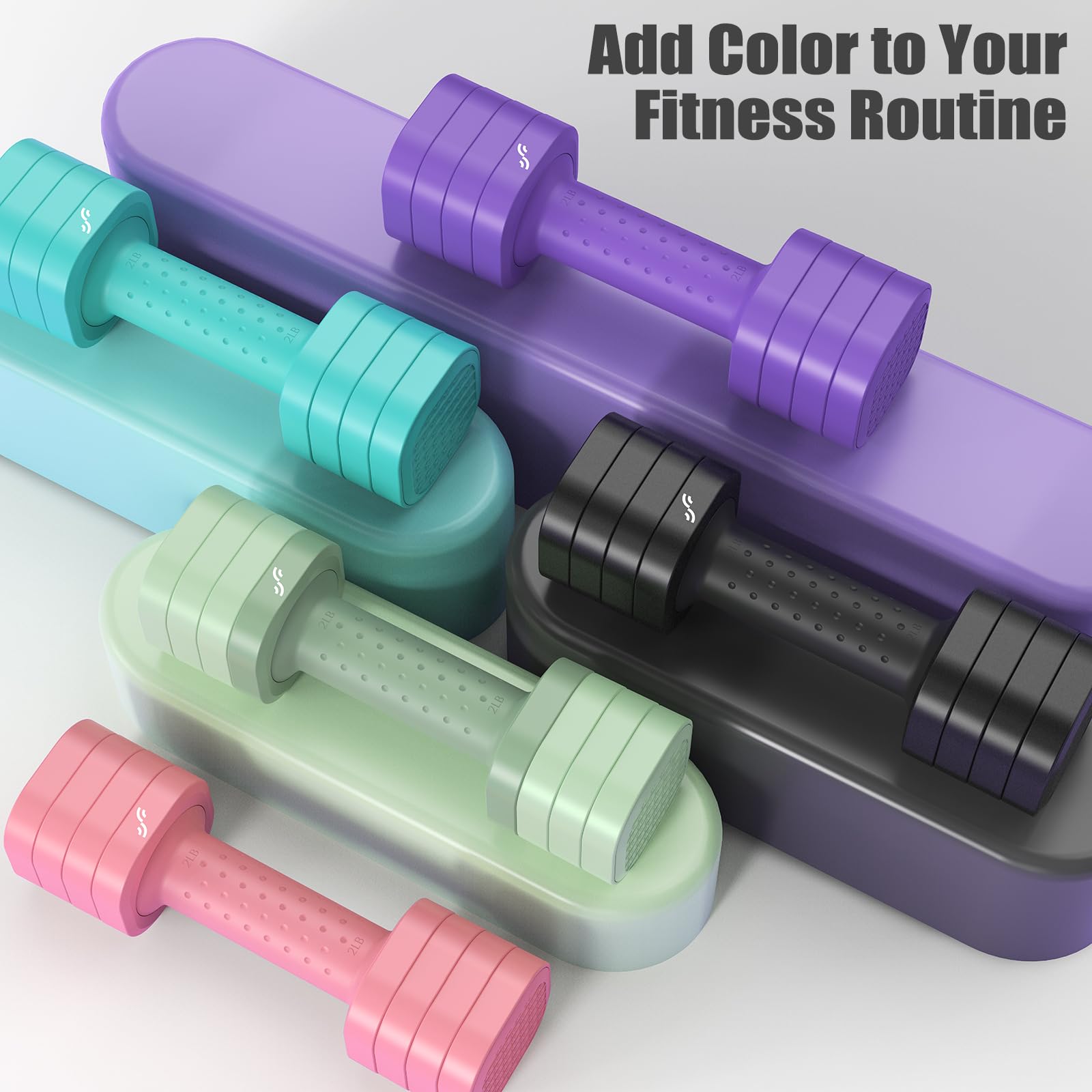 Sportneer Verstellbare Hanteln Frauen Set – Kurzhanteln 2er Set (0,9–2,3 kg pro Hantel), 4-in-1 Hanteln Set mit rutschfestem TPU-Griff,Dumbbell Set für Home Gym, Fitness & Krafttraining