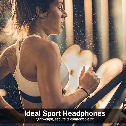 Miniatura 7 de C G CHANGEEK Auriculares inalámbricos Bluetooth 5.3 de conducción ósea con micrófono de cancelación de ruido, 8 horas de reproducción, a prueba de