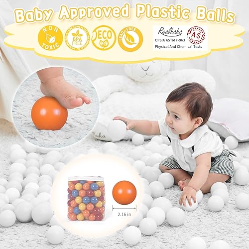 Miniatura 3 de Realhaha Colorful Ball Pit Balls Ball Pit Balls 2.2 Inch, 100 Count, Ideal for Kids' Ball Pit and Baby Pool