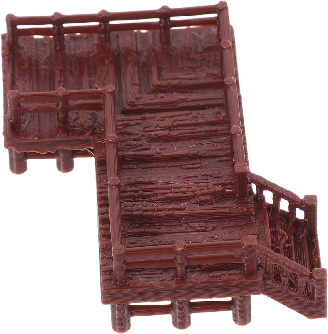 Mini Chinese Arch Bridge Ornament Xmas Brown Plastic Sturdy Decoration