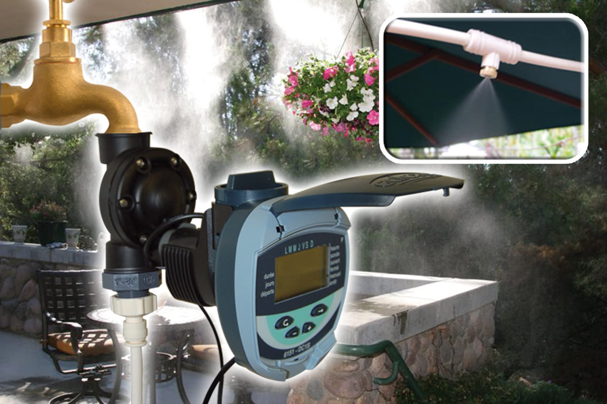 Jardibric - Programmatore a 1 via con elettrovalvola FF 20x27 - Timer digitale per nebulizzazione, regolazione precisa e automatica del sistema di irrigazione.