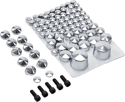 TCMT Kit de tapas de pernos de plástico ABS cromado compatible con Harley Davidson Softail FL FLS FX FXS 2007 2008 2009 2010 2011 2012 2013
