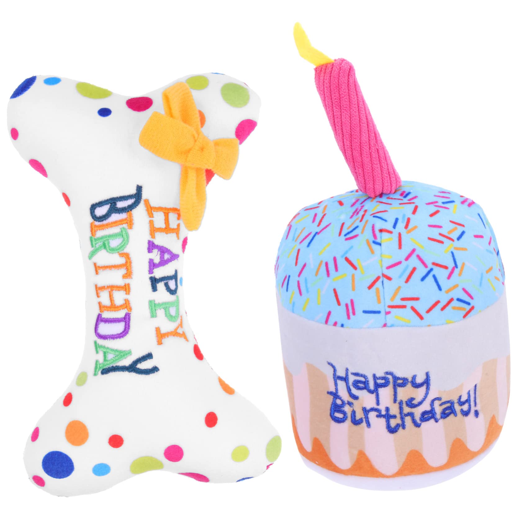 Happyyami 6piezas Juguetes para Gatos De Felpa Squeaky Accesorios para Fiesta De Cumpleaños De Mascotas Juguetes Divertidos para Gatitos para Masticar y Jugar
