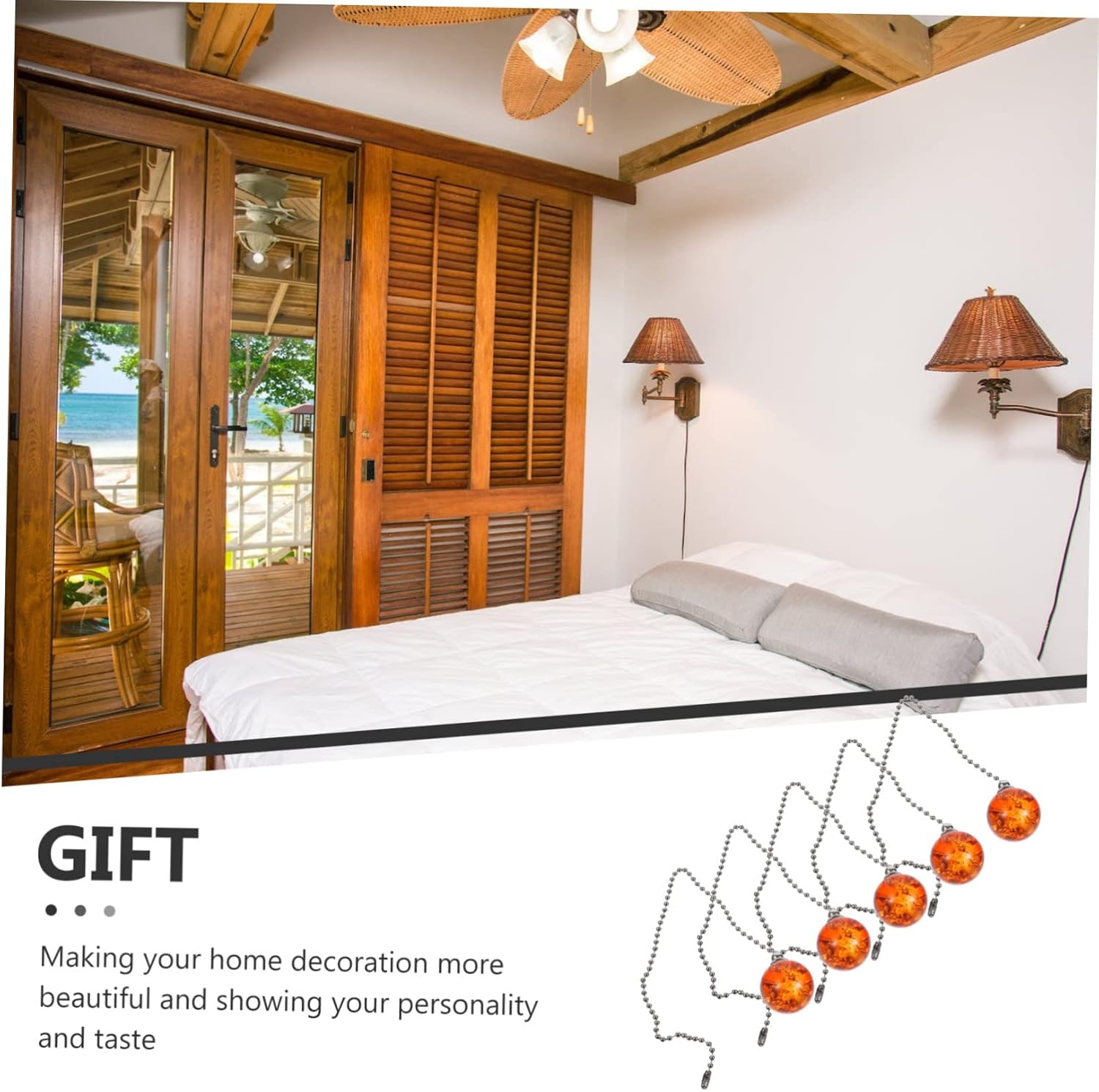 DOITOOL 25pcs Decorative Ceiling Fan Pull Chain Crack Texture Pendant Elegant Extension for Lighting Fixtures Chandelier Chain for Home Decor and Personal Style