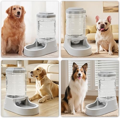 Miniatura 3 de Kenond Dispensador automático de agua para perros de 2.5 galones, cuenco de agua por gravedad para perros, dispensador de agua grande de 9.5 L,