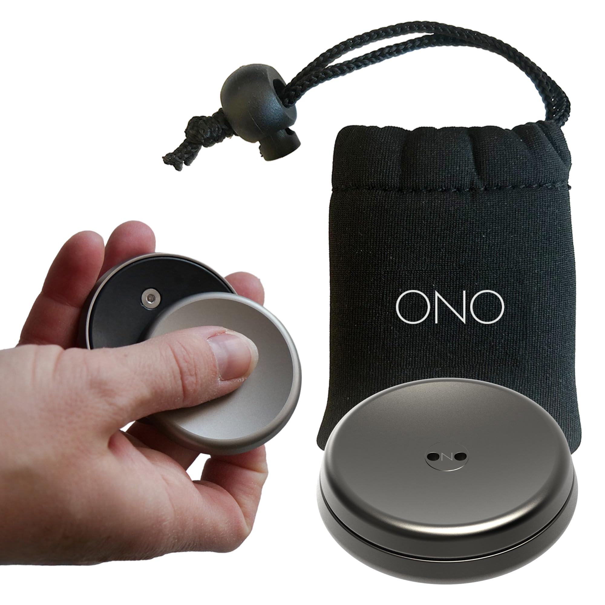 ONO Slider - Handheld Fidget Toy for Adults | Help Relieve Stress, Anxiety, Tension | Promotes Focus, Clarity | Compact, Portable Design (Natural - Titanium)