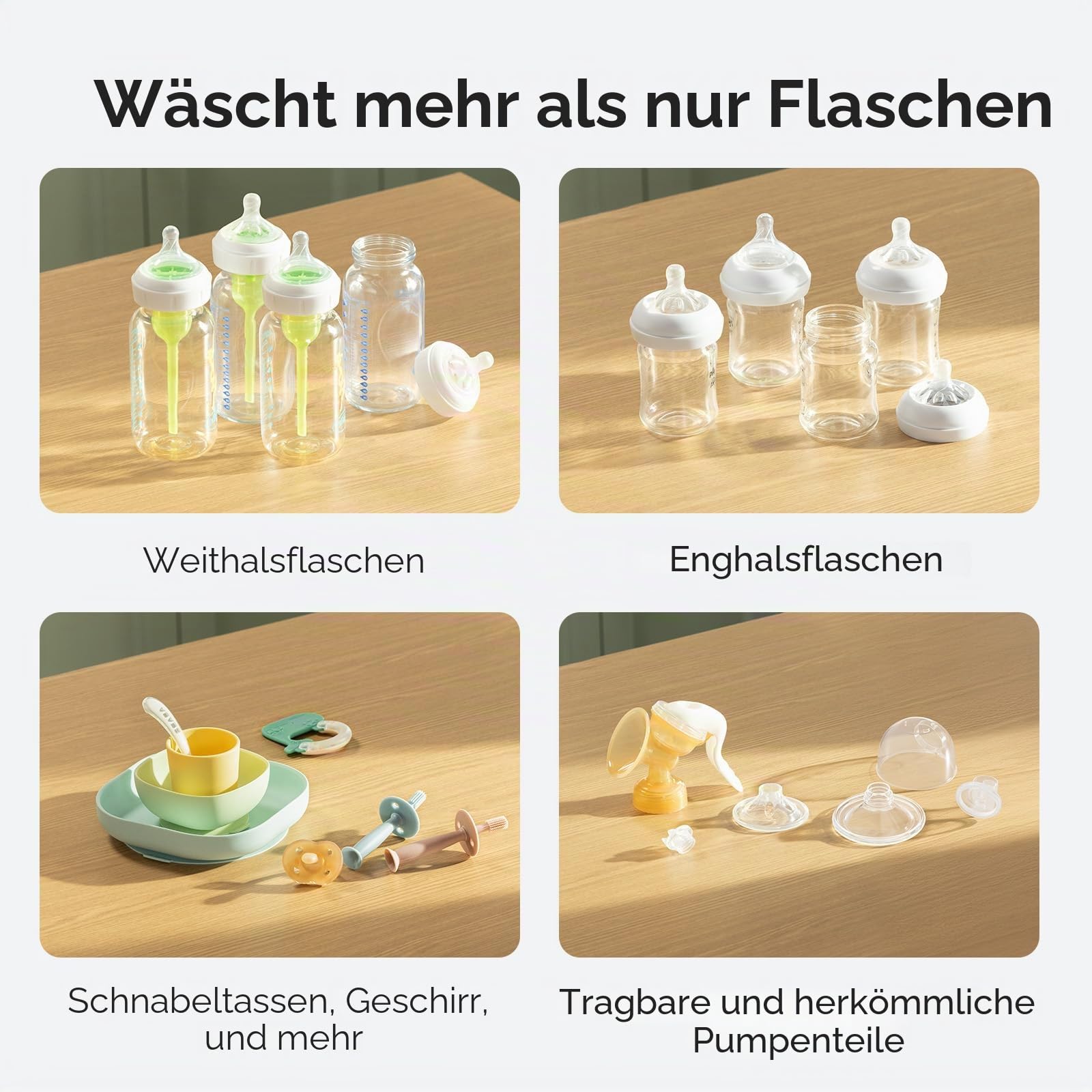 Momcozy KleanPal Pro Babyflaschenwascher, Sterilisator & Trockner – All-in-One Reinigungsmaschine für Flaschen, Pumpenteile & Baby Essentials – Zeitsparende & mühelose Pflege