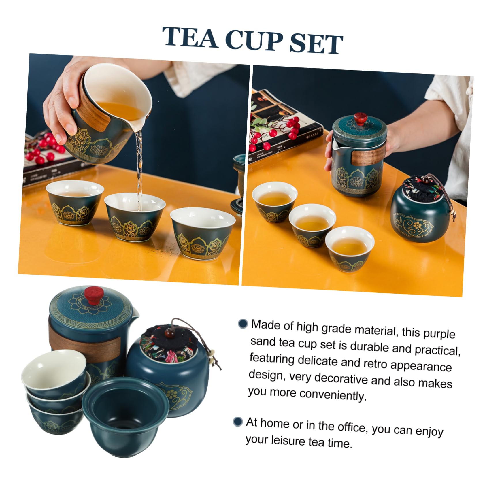 jojofuny 4stücke Teiliges Handgefertigtes Teeset Keramik Mit Tragbarer Tasche Für Zuhause Partys Und Leicht Zu Reinigen Und Im Design