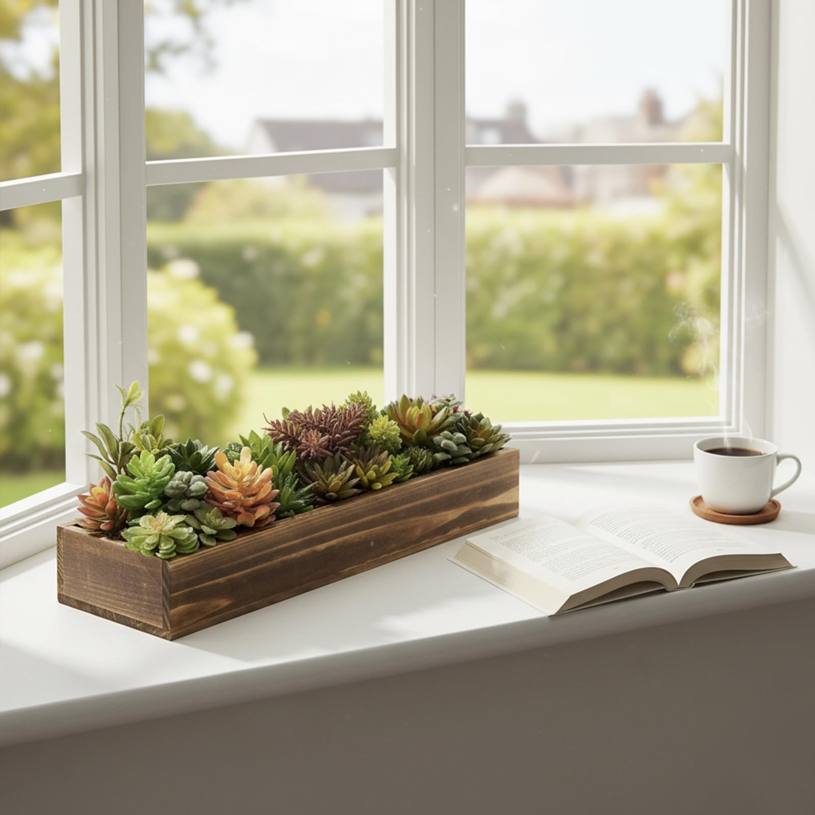 Amazon.com: MyGift Artificial Succulent Centerpiece, 15.75 Inch Faux Succulents  Arrangement Plants in Rustic Burnt Wood Rectangular Planter Box : Home &  Kitchen