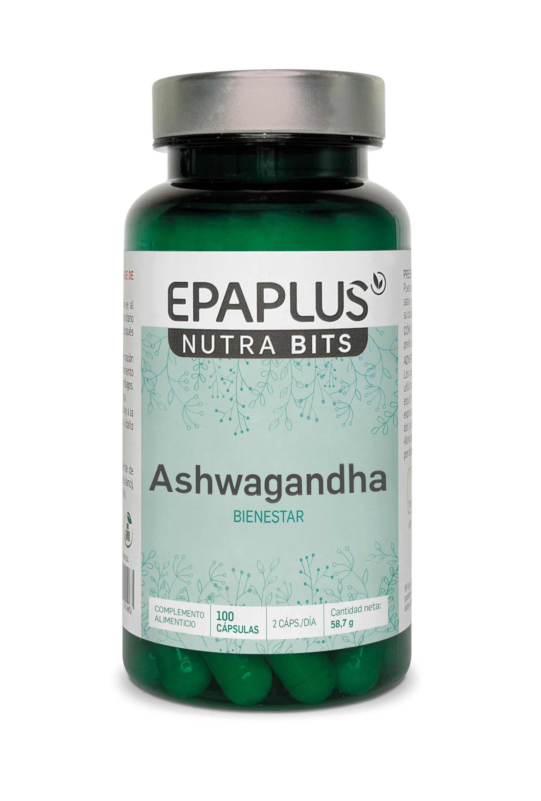 EPAPLUS Nutrabits Ashwagandha 600 mg | Extracto de Raíz 5% Withanólidos | Favorece la Relajación y Bienestar Mental | 100 Cápsulas