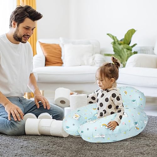 Miniatura 9 de Almohada de lactancia, diseño ergonómico de talla grande, almohadas de lactancia materna para mamá y bebé, funda de algodón extraíble, lavable a