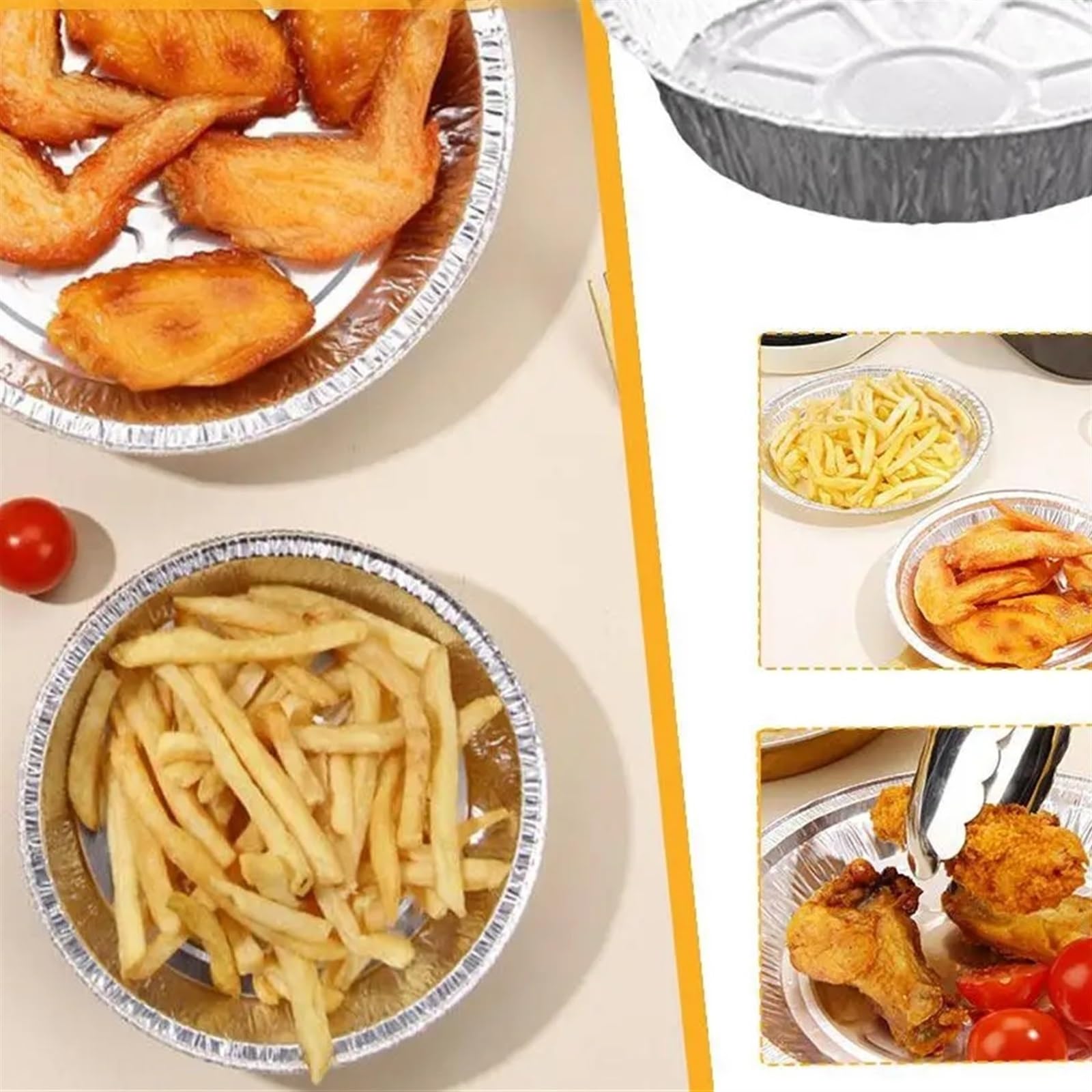 Jednorazowe naczynia kuchenne 50/100 sztuk folia aluminiowa puszka puszka na gorące powietrze frytkownica papier kosz parowy kuchnia narzędzie do pieczenia grill taca ociekowa do gotowania (50 szt.)