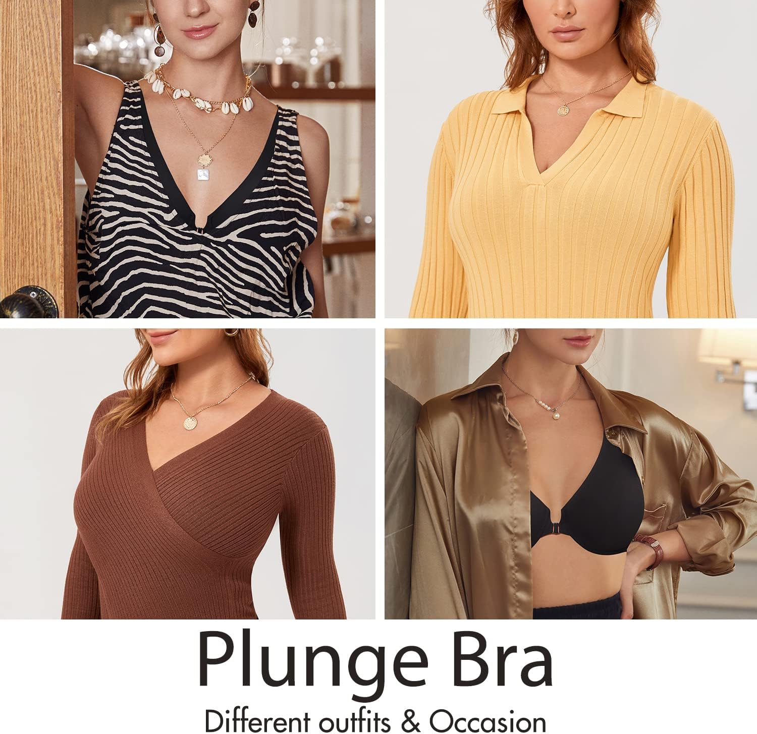 DELIMIRA Women's Front Closure Bras Seamless Plus Size Plunge Underwire Unlined Comfortable Bra - Image 3