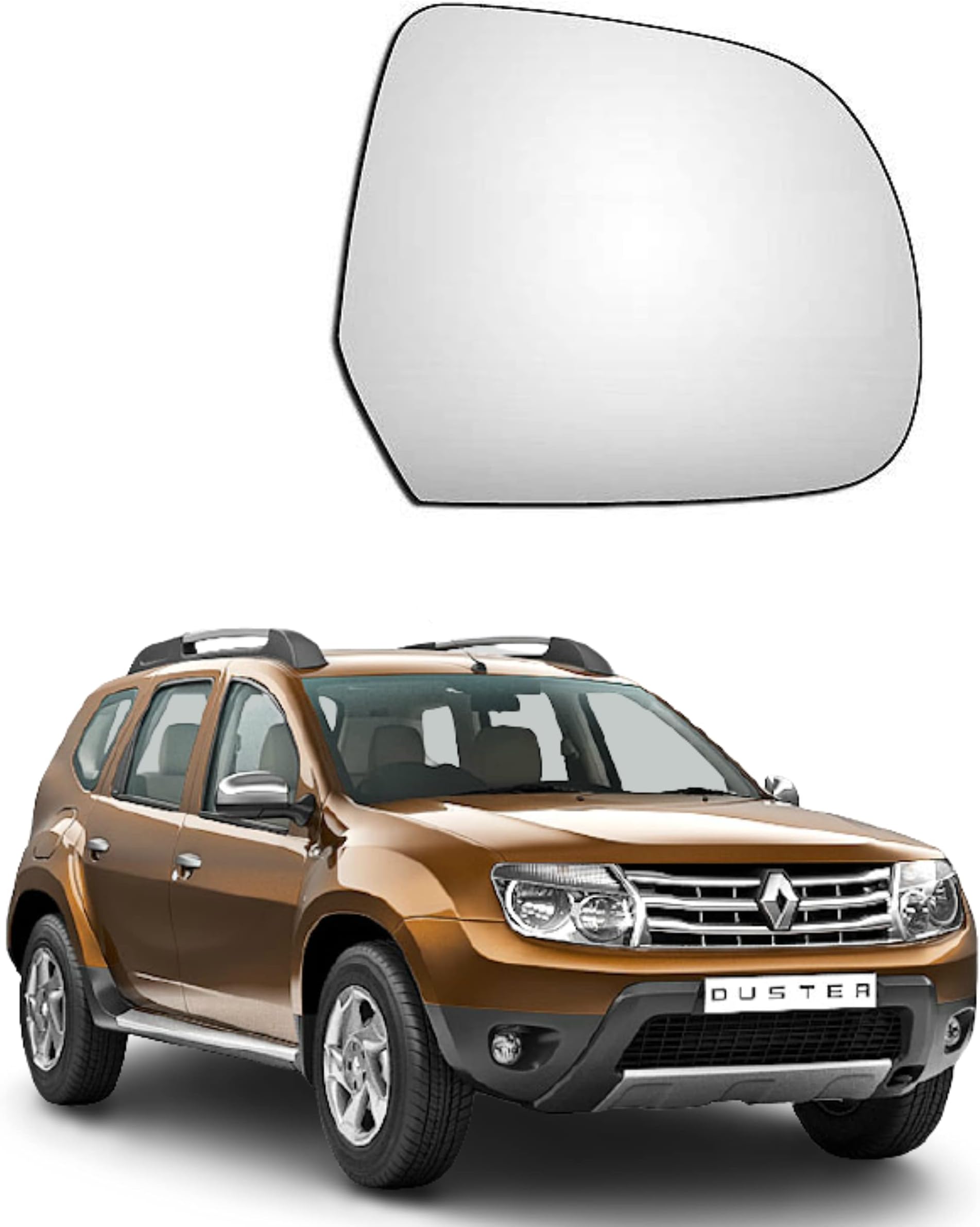 Right/Driver Side Rear View Mirror Glass Compatible for Renault Duster Type-1 2012-2016