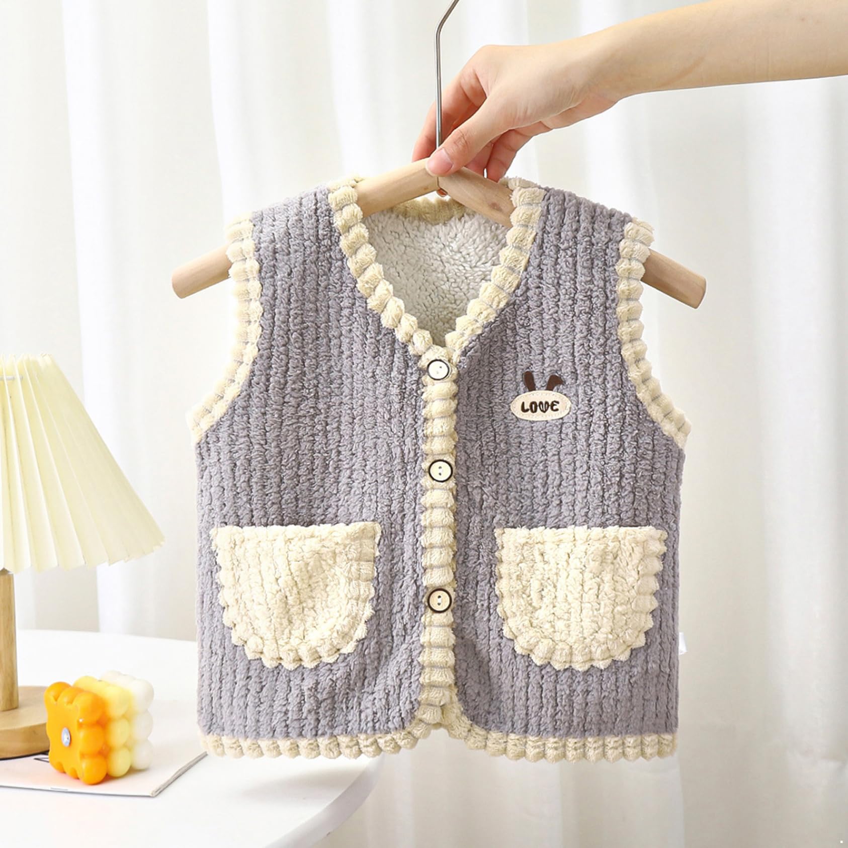 Yhong Gilet in pile di peluche per neonati e bambini senza maniche morbido cappotti per bambini piccoli ragazze gilet traspirante cappotti 80-122