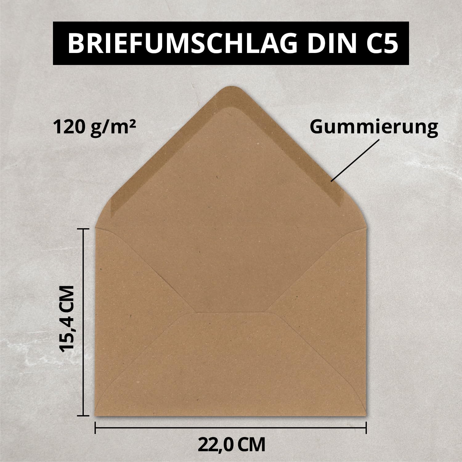 Lot de 75 cartes pliantes format A5 – Papier kraft marron sable avec enveloppes C5 et feuilles intérieures assorties blanches – Cartes pliantes vierges 14,8 x 21 cm