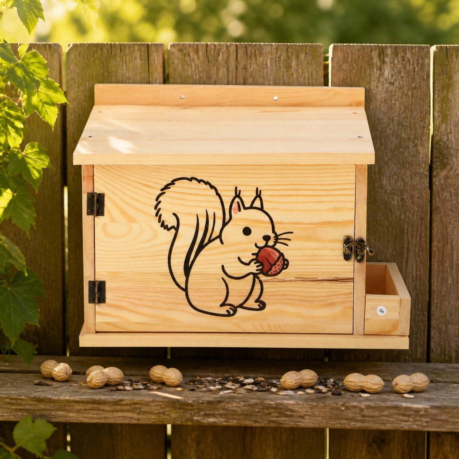 Eichhörnchen Unterschlupf mit Schutzvordach Und Metallbeschlag für Kleine Säugetiere Robuste Nistbox mit Belüftung für Ganzjährige Nutzung für Baummontage Und Gartenwildtier Beobachtung