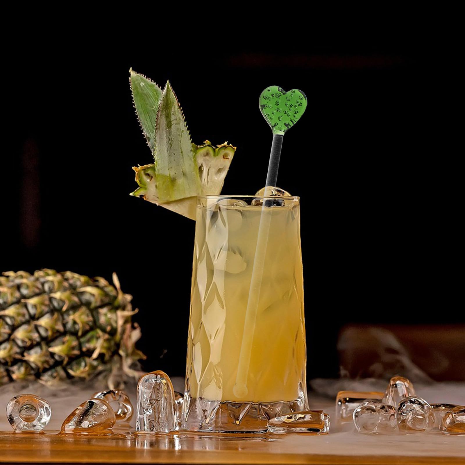 Kichvoe 5 Bastoncini di Vetro per mescolare per Barman: Forniture per Bastoncini da Cocktail - di miscelazione a Forma di Cactus per caffè, Cocktail, Bevande