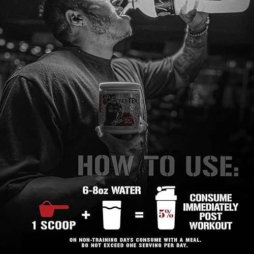 Miniatura 4 de 5 Nutrition Rich Piana CreaTEN Fórmula 10 en 1  Polvo de creatina saborizada para ganancia muscular  Mejora la potencia la fuerza la resistencia y