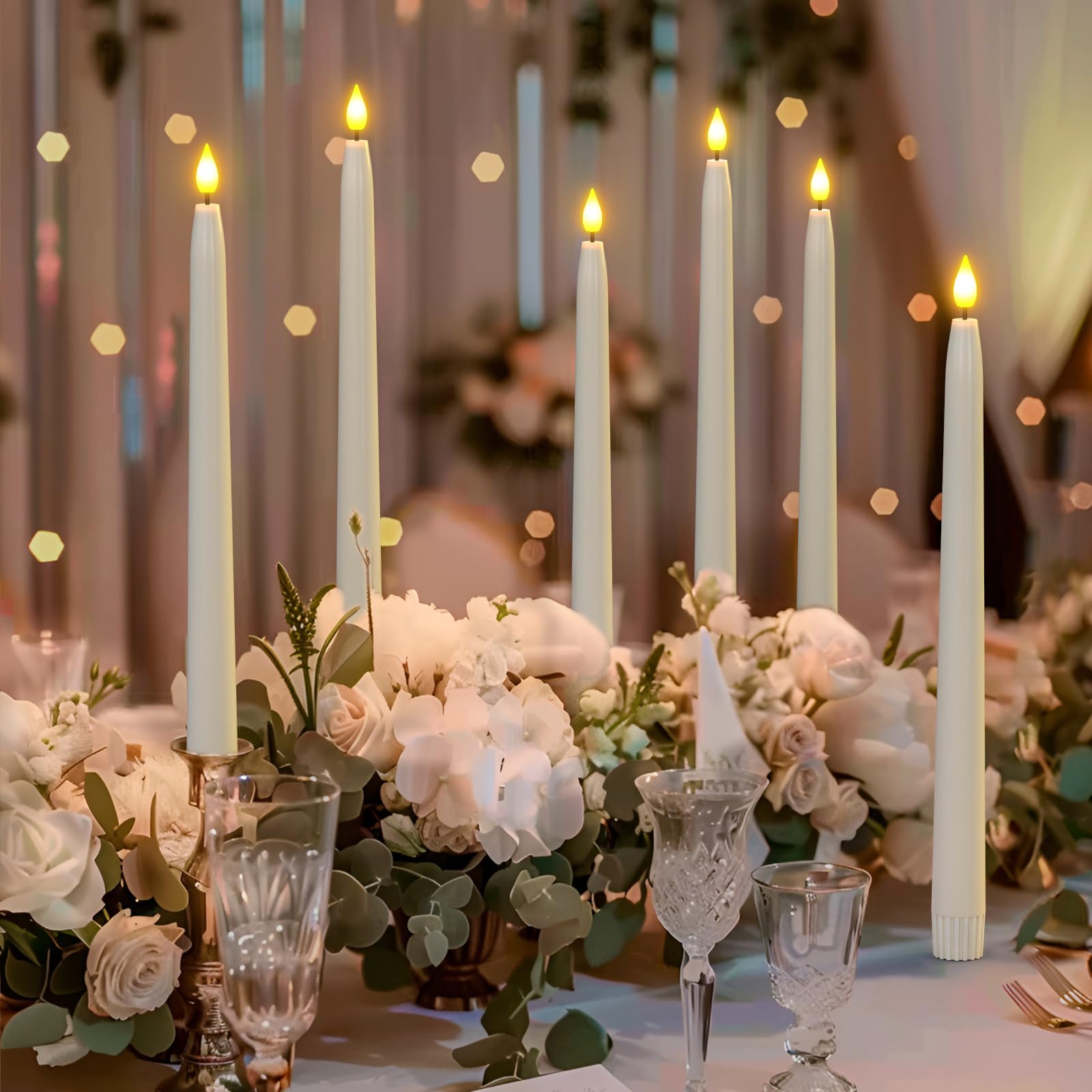 PChero Bougie Chandelier LED Decorative, Lot de 60 Fausses Bougies à LED Flamme Vacillante Bougie Electrique avec Télécommande pour Deco Noel Anniversaire Maison Chambre Mariage