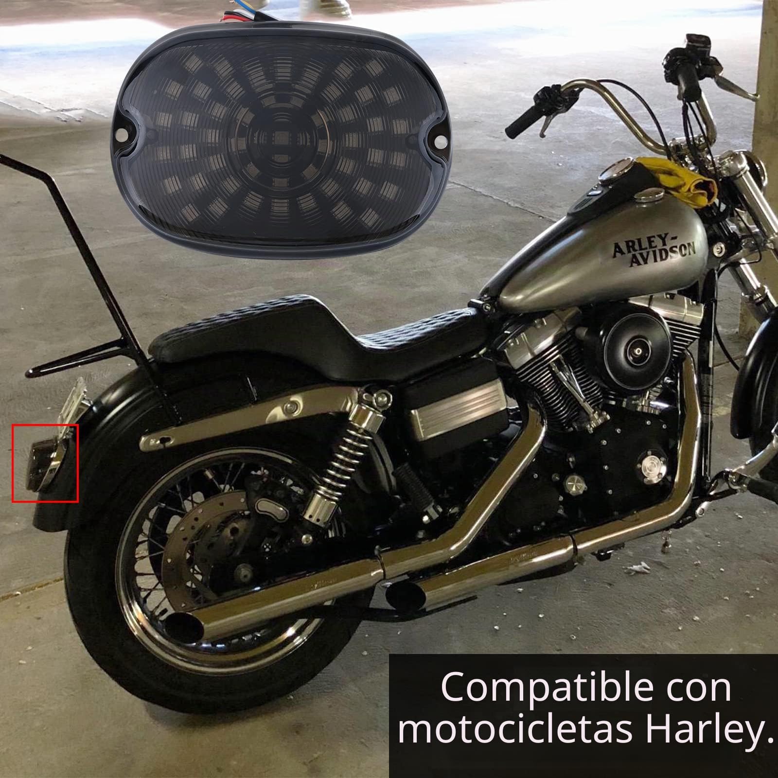 JMTBNO Luz Trasera LED para Moto Luz de Freno Luz de Señal de Giro Luces Traseras Integradas Compatible con Har-ley Dyna Sportster 883 1200 Road King Electra Glide Softail