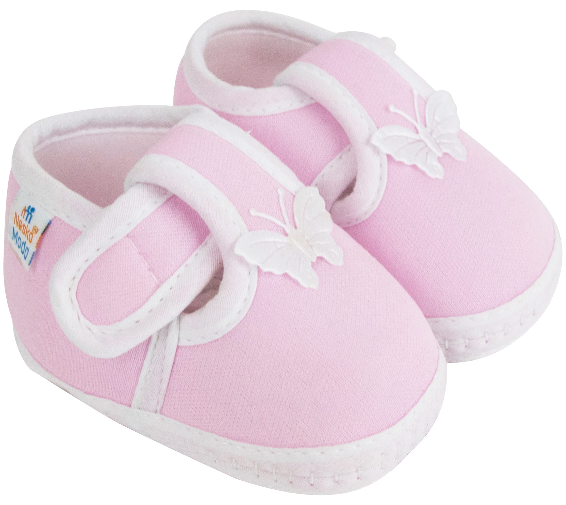 0 To 6 Months Baby Boys & Girls Cotton Butterfly Hook & Loop Baby Booties-image-47