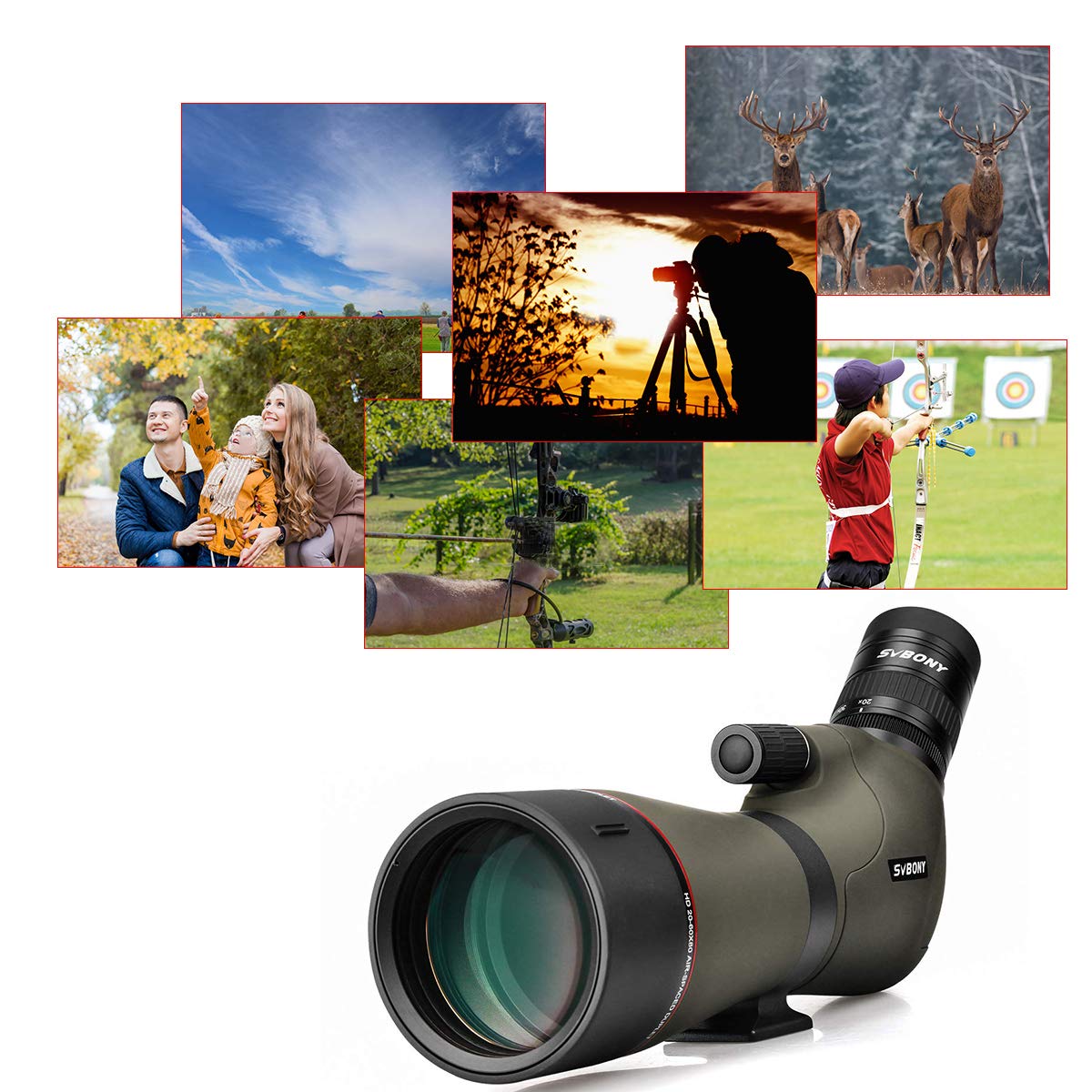 Amazon | SVBONY SV46 フィールドスコープ 20-60x 80mm スポッティング 