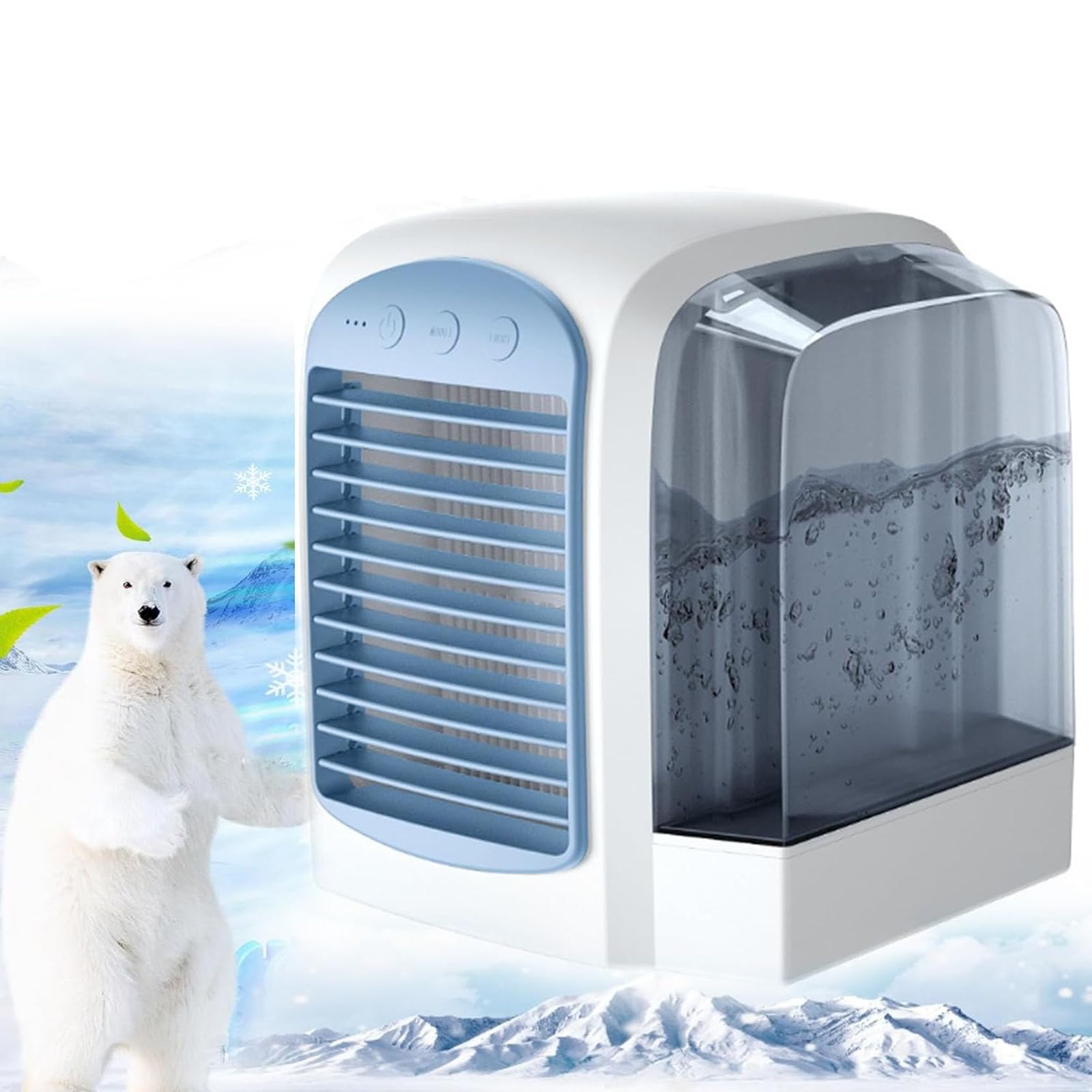 Frost Blast Pro Portable Air Chiller, Real Frost Blast Pro Portable Air Chiller, Small Portable Air Conditioners, 3 Quiet Speeds Evaporative Air Cooler Cooling Fan Keep Any Space Cool (C)