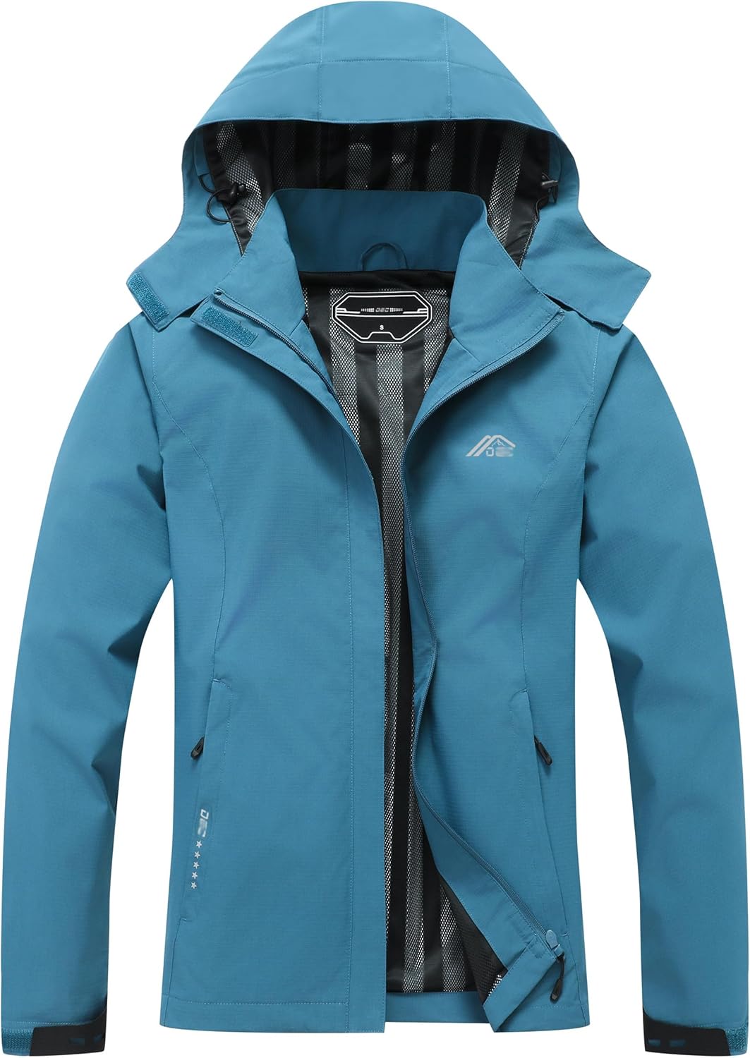 Lightweight Waterproof Women’s Rain Jacket with Detachable Hood