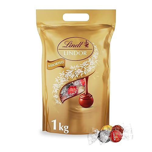 Lindt Lindor Assorted Chocolate Truffles – 1kg Bag (Approx. 80 Balls) – Smooth Filling – Christmas, Gift, Birthday, Congratulations, Sharing Treat - 1kg