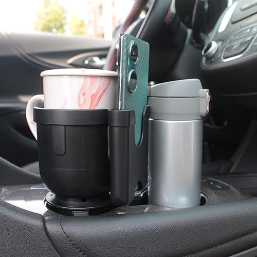 Miniatura 7 de Adaptador de portavasos para tazas grandes, adaptador de expansor multifuncional 2 en 1 con soporte para teléfono para botellas de 20 a 40 onzas y