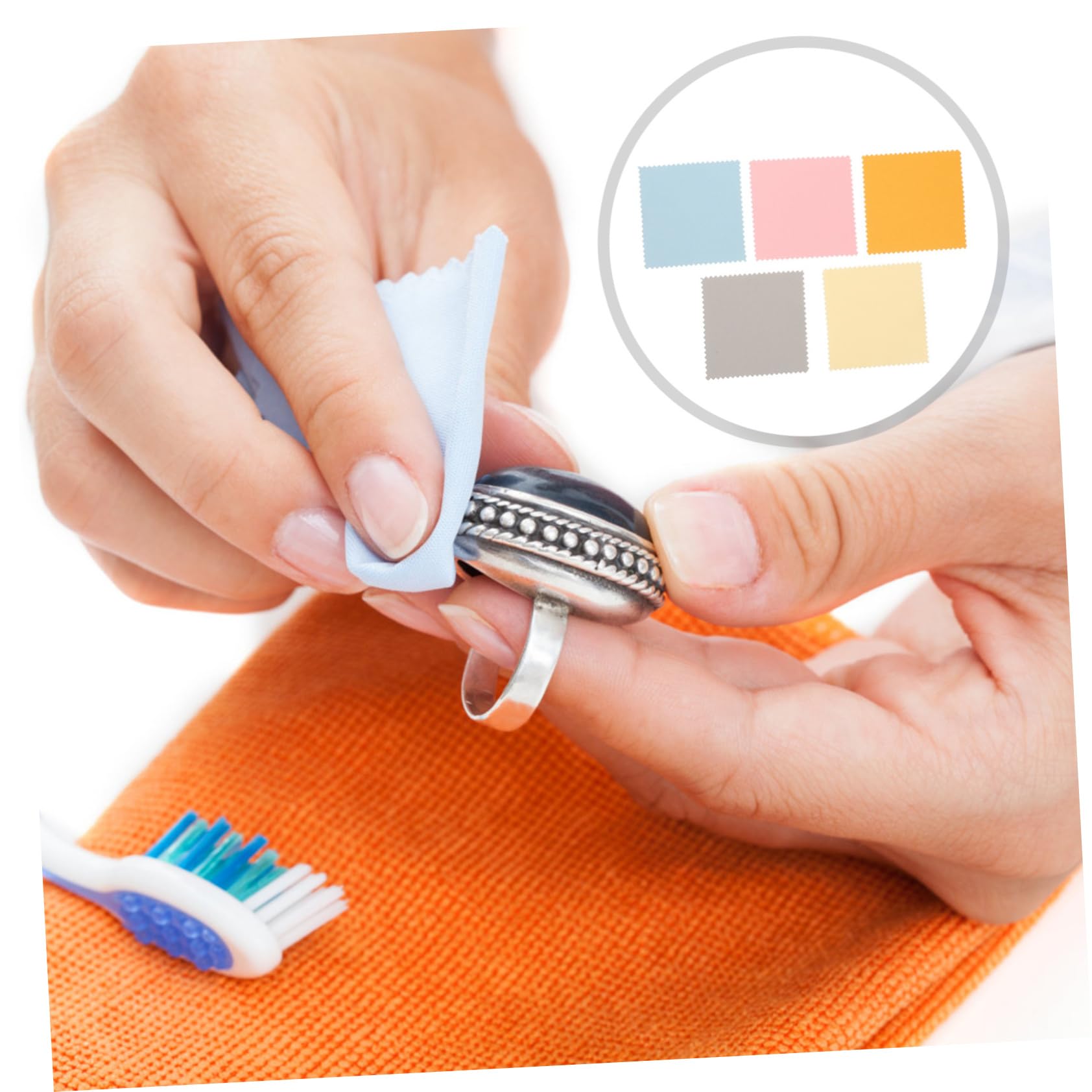 Artibetter 5 Set Panno per Pulizia Gioielli Microfibra per Argento E Assorbe Polvere E Impronte Riutilizzabile E Morbido per Accessori E Superfici 15 Pezzi * 5