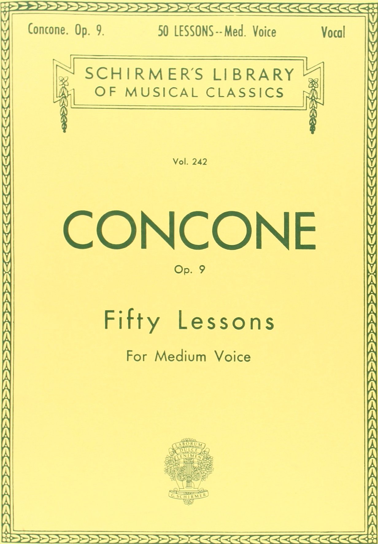 50 Lessons, Op. 9: Schirmer Library of Classics Volume 242 Medium Voice