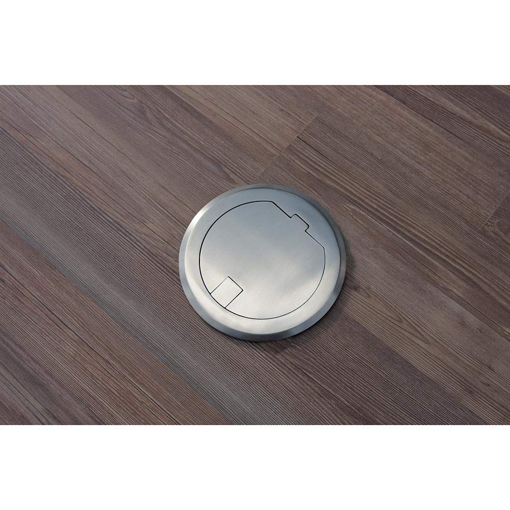 Prise encastrable de sol en acier inoxydable pour sol et mur rétractable franchissable (prise connexion réseau ronde)