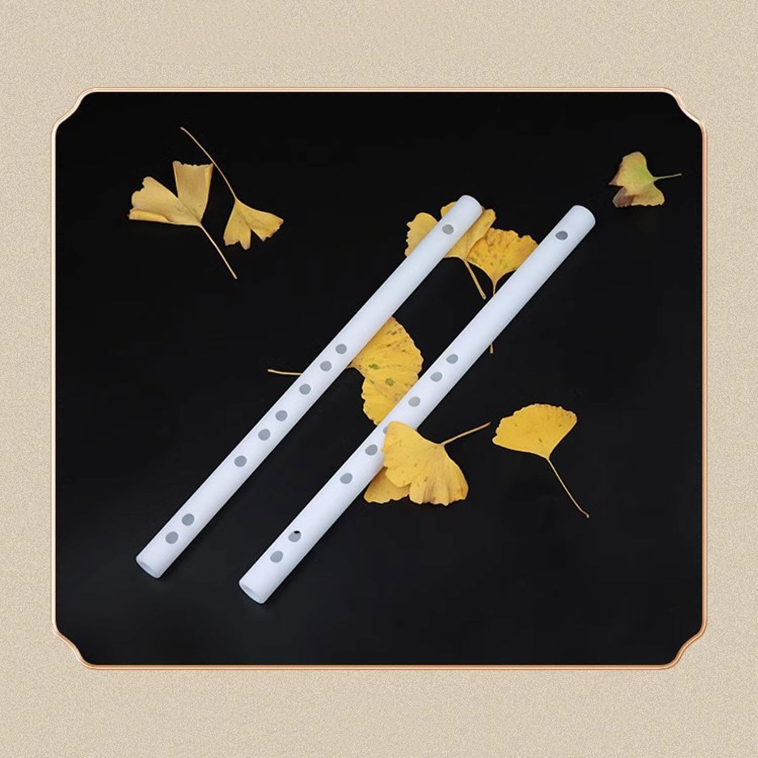 BBAUER flauto dolce flauto traverso flauto irlandeseFlauto orizzontale in giada bianca imitazione stile antico, flauto senza pellicola per studenti, adulti e principianti(Color:KEY E)