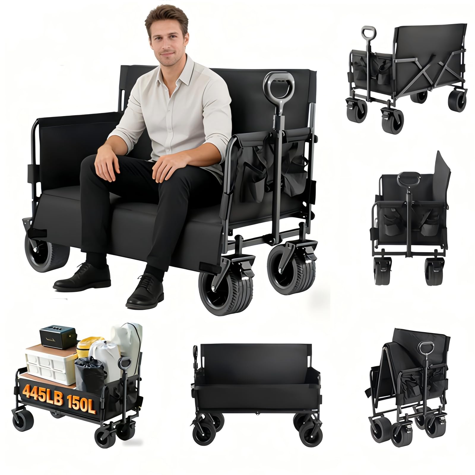 chariot plage transformable banc pliable