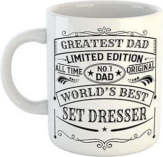 Just The Shirt Greatest Dad World\'s Best Set Dresser Limited Edition No 1 Dad Vintage Style Print Mug