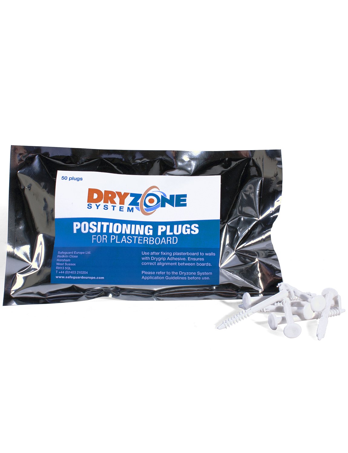 Dryzone System - Plasterboard Positioning Plugs 40mm, Grey