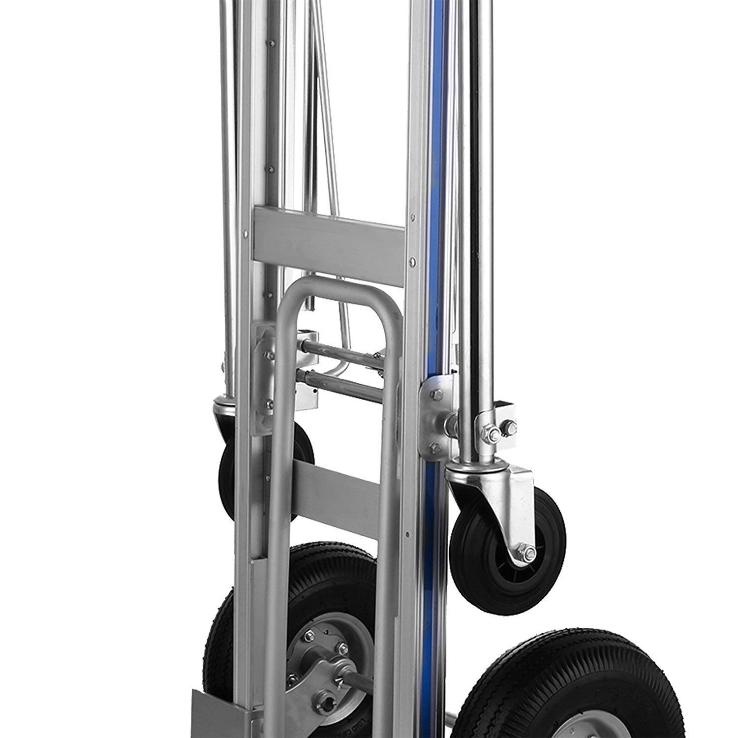 Chariot de Transport Pliable 350kg Chariot Manuel 3 en 1 Diable Multi-Usage Coulisseau d'Escalier en Aluminium 350kg Chariot avec Roues en Plastique Chariot Empilable Charge Lourd