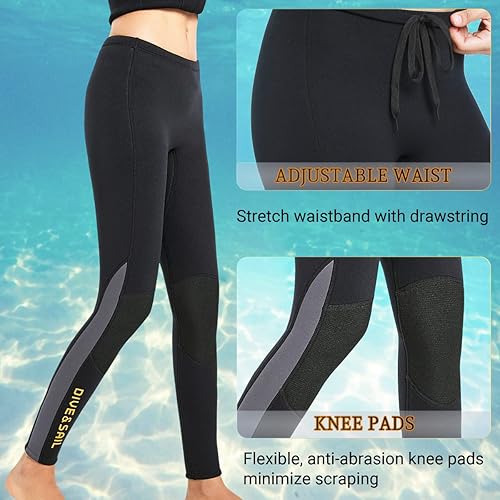 Miniatura 10 de Traje de neopreno superior de 0.079 pulgadas, chaqueta de neopreno para hombres y mujeres, cremallera frontal, manga larga, traje de buceo para