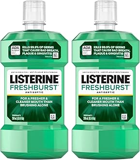 Freshburst Antiseptic Mouthwash for Bad Breath, Kills 99% of Germs That Cause Bad Breath & Fight Plaque & Gingivitis, ADA Accepted Mouthwash, Spearmint, 8.5 Fl. Oz (250 mL) (Pack of 2)