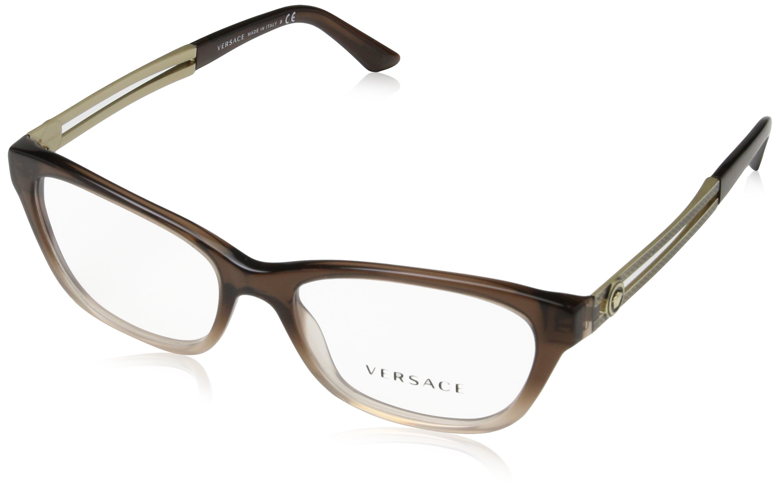 Versace VE3220 Eyeglass Frames 5165-52 - Brown/lt Brown Transp VE3220-5165-52